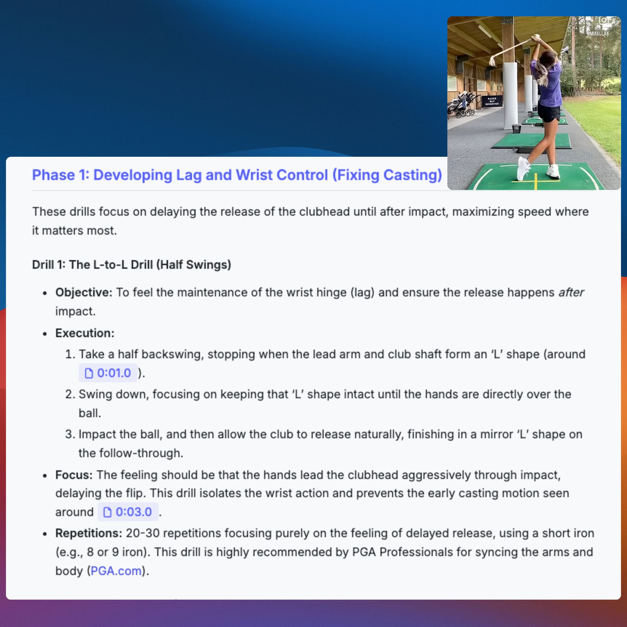 Technique Assessment - Golf Swing Analysis