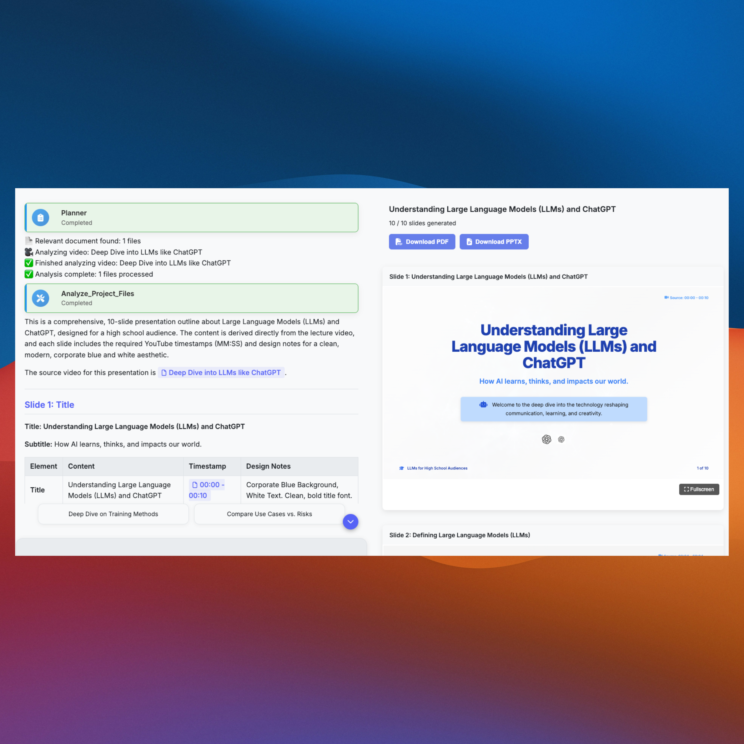 AI Video Analysis: Video to PowerPoint